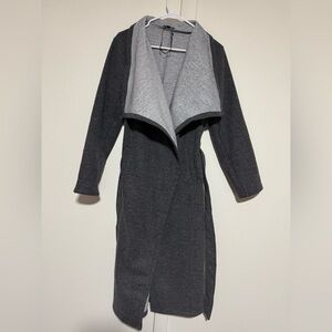 Shinestar Gray Open Tie Front Gray Trench Coat size L